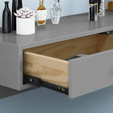 Modern Black Floating Desk Mounted Writing Desk with Drawers Side Cabinet Included-Desks,Furniture,Office Furniture