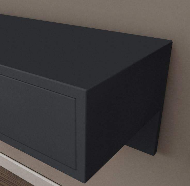 Modern Black Floating Desk Mounted Writing Desk with Drawers Side Cabinet Included-Desks,Furniture,Office Furniture