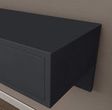 Modern Black Floating Desk Mounted Writing Desk with Drawers Side Cabinet Included-Desks,Furniture,Office Furniture