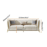 Beige Velvet Upholstered Sofa 3-Seater Sofa Luxury Sofa Solid Wood Frame with Gold Legs-Richsoul-Furniture,Living Room Furniture,Sofas & Loveseats