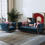 Beige Velvet Upholstered Sofa 3-Seater Sofa Luxury Sofa Solid Wood Frame with Gold Legs-Richsoul-Furniture,Living Room Furniture,Sofas & Loveseats