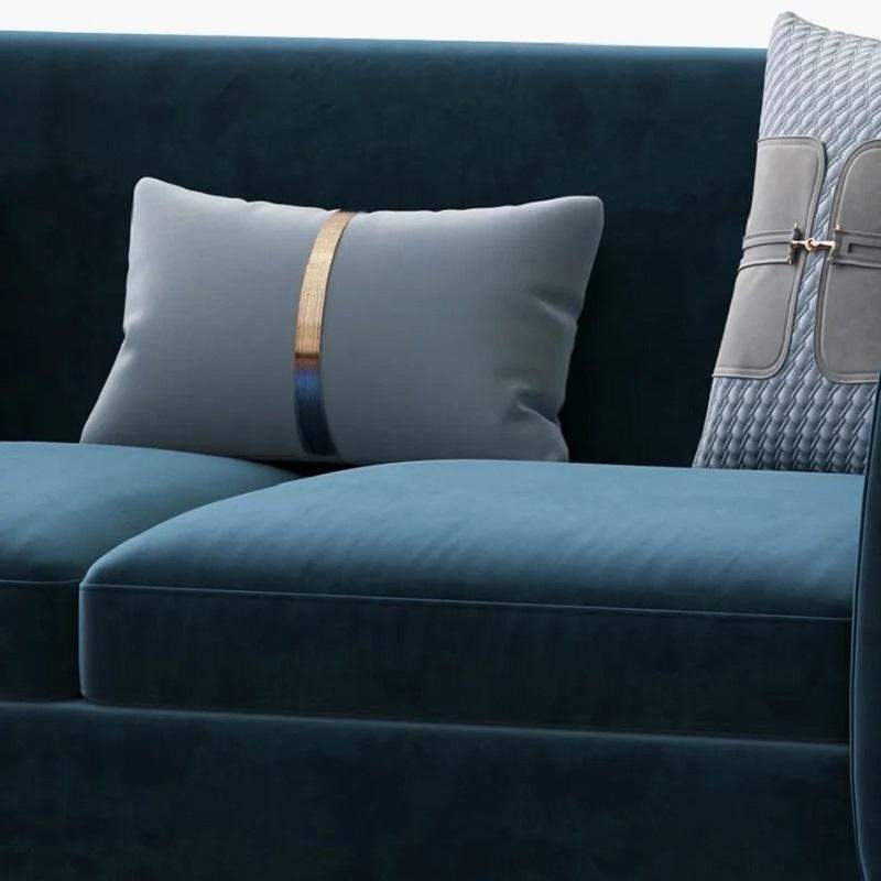 Beige Velvet Upholstered Sofa 3-Seater Sofa Luxury Sofa Solid Wood Frame with Gold Legs-Richsoul-Furniture,Living Room Furniture,Sofas & Loveseats