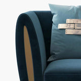 Beige Velvet Upholstered Sofa 3-Seater Sofa Luxury Sofa Solid Wood Frame with Gold Legs-Richsoul-Furniture,Living Room Furniture,Sofas & Loveseats