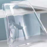 Modern Swivel Office Chair Clear Plastic Desk Chair with Adjustable Height in White-Furniture,Office Chairs,Office Furniture
