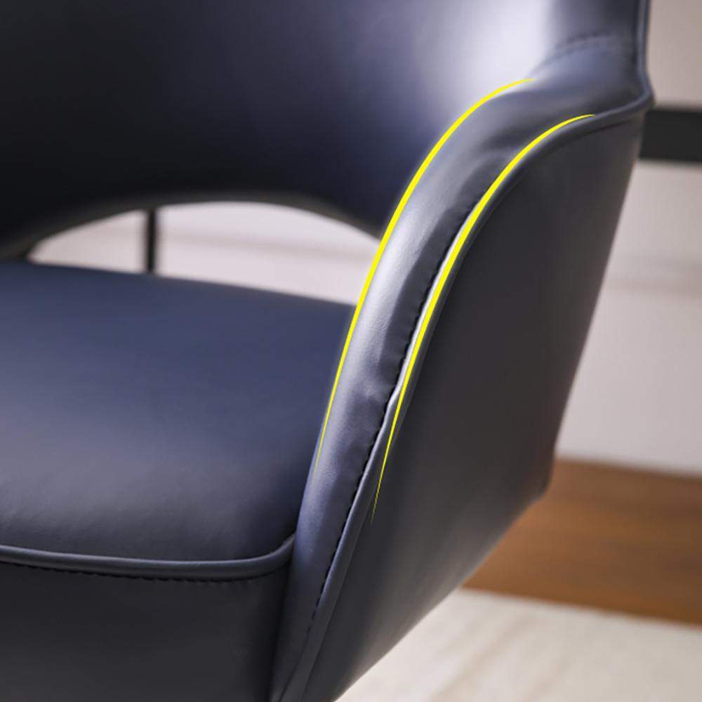 Gray Swivel Office Chair for Desk Upholstered Faux Leather Task Chair Adjustable Height-Furniture,Office Chairs,Office Furniture