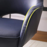Gray Swivel Office Chair for Desk Upholstered Faux Leather Task Chair Adjustable Height-Furniture,Office Chairs,Office Furniture