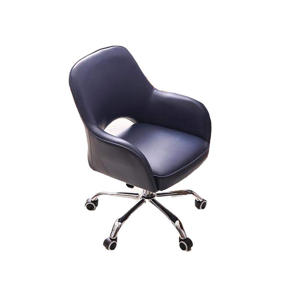 Gray Swivel Office Chair for Desk Upholstered Faux Leather Task Chair Adjustable Height-Furniture,Office Chairs,Office Furniture