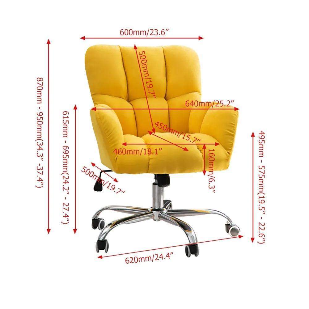 Modern Office Chair Upholstered Cotton&Linen Swivel Task Chair Height Adjustable-Furniture,Office Chairs,Office Furniture