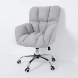 Modern Office Chair Upholstered Cotton&Linen Swivel Task Chair Height Adjustable-Furniture,Office Chairs,Office Furniture