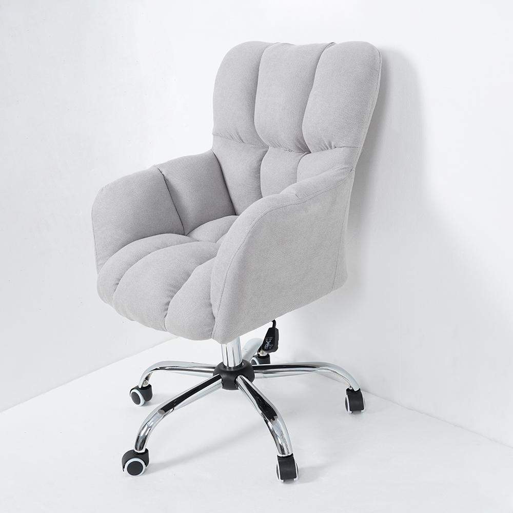 Modern Office Chair Upholstered Cotton&Linen Swivel Task Chair Height Adjustable-Furniture,Office Chairs,Office Furniture