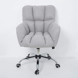 Modern Office Chair Upholstered Cotton&Linen Swivel Task Chair Height Adjustable-Furniture,Office Chairs,Office Furniture