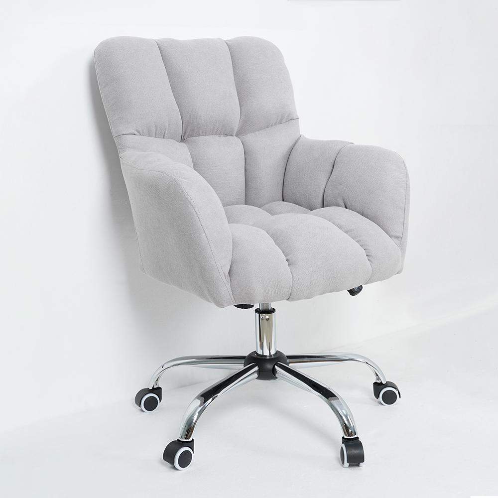 Modern Office Chair Upholstered Cotton&Linen Swivel Task Chair Height Adjustable-Furniture,Office Chairs,Office Furniture