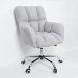 Modern Office Chair Upholstered Cotton&Linen Swivel Task Chair Height Adjustable-Furniture,Office Chairs,Office Furniture