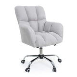 Modern Office Chair Upholstered Cotton&Linen Swivel Task Chair Height Adjustable-Furniture,Office Chairs,Office Furniture