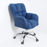 Modern Office Chair Upholstered Cotton&Linen Swivel Task Chair Height Adjustable-Furniture,Office Chairs,Office Furniture