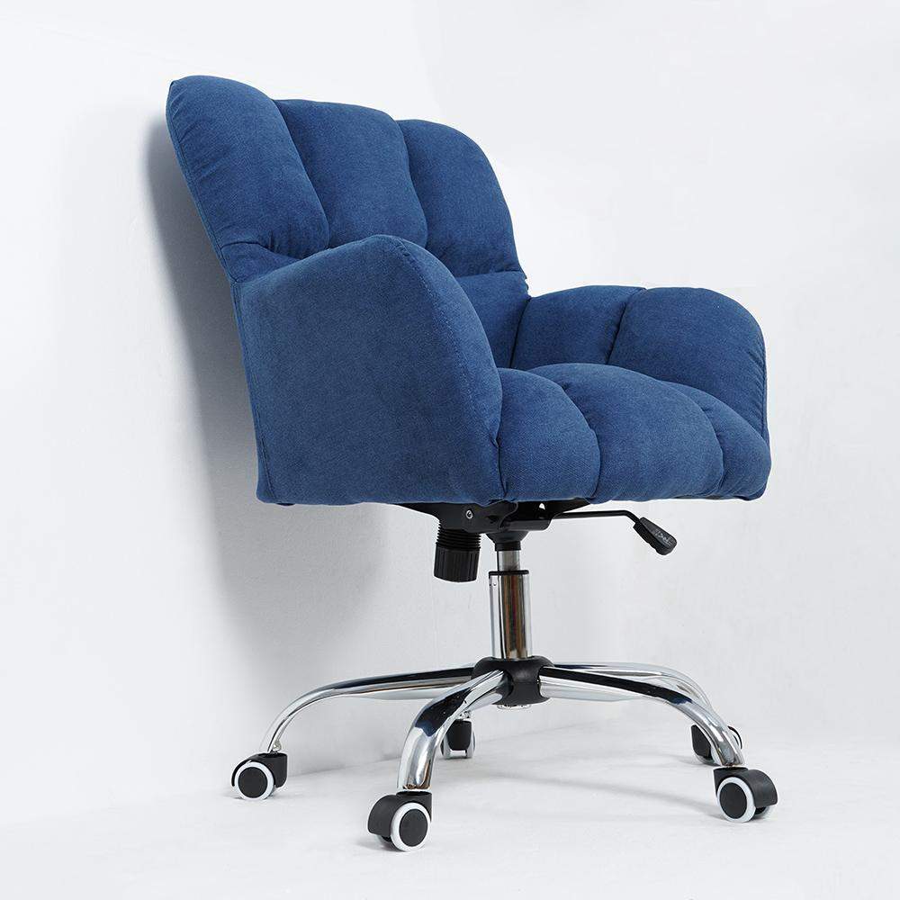Modern Office Chair Upholstered Cotton&Linen Swivel Task Chair Height Adjustable-Furniture,Office Chairs,Office Furniture