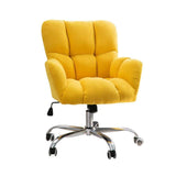 Modern Office Chair Upholstered Cotton&Linen Swivel Task Chair Height Adjustable-Furniture,Office Chairs,Office Furniture