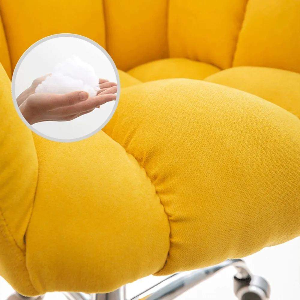 Modern Office Chair Upholstered Cotton&Linen Swivel Task Chair Height Adjustable-Furniture,Office Chairs,Office Furniture