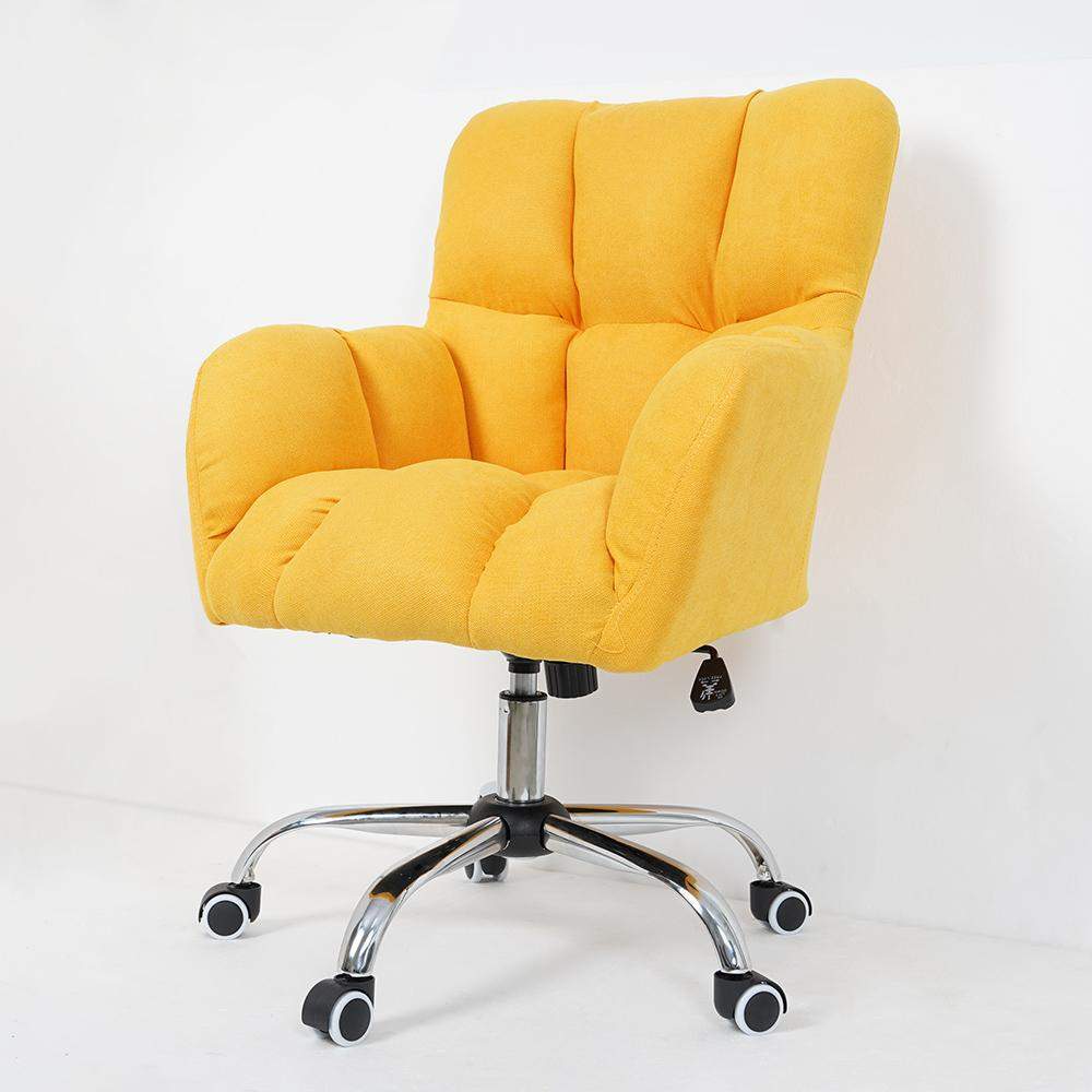 Modern Office Chair Upholstered Cotton&Linen Swivel Task Chair Height Adjustable-Furniture,Office Chairs,Office Furniture