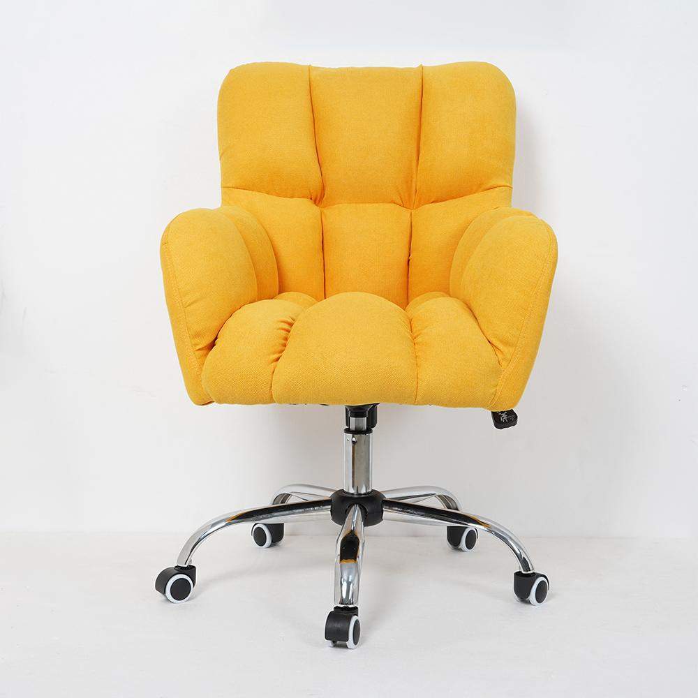 Modern Office Chair Upholstered Cotton&Linen Swivel Task Chair Height Adjustable-Furniture,Office Chairs,Office Furniture