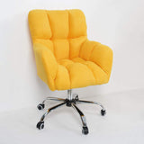 Modern Office Chair Upholstered Cotton&Linen Swivel Task Chair Height Adjustable-Furniture,Office Chairs,Office Furniture