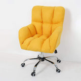 Modern Office Chair Upholstered Cotton&Linen Swivel Task Chair Height Adjustable-Furniture,Office Chairs,Office Furniture