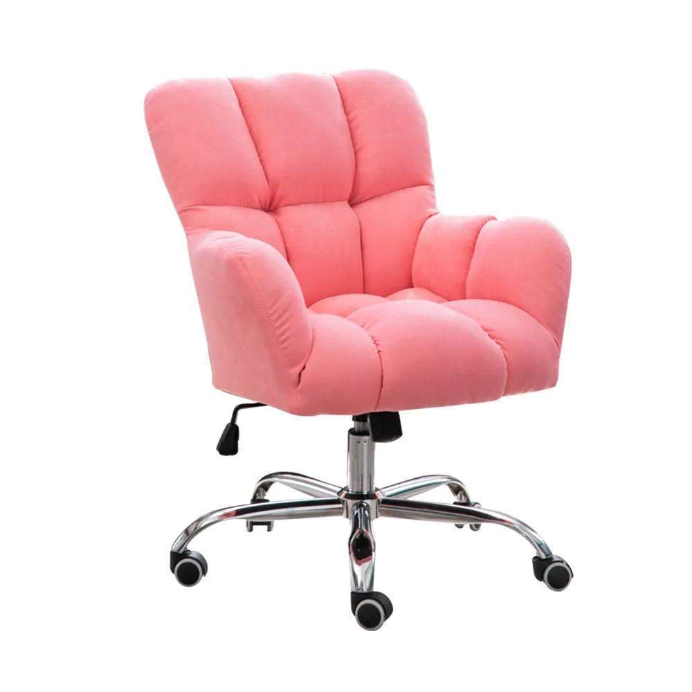Modern Office Chair Upholstered Cotton&Linen Swivel Task Chair Height Adjustable-Furniture,Office Chairs,Office Furniture