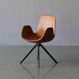 Modern Office Chair for Desk Upholstered PU Leather Task Chair with Armrest