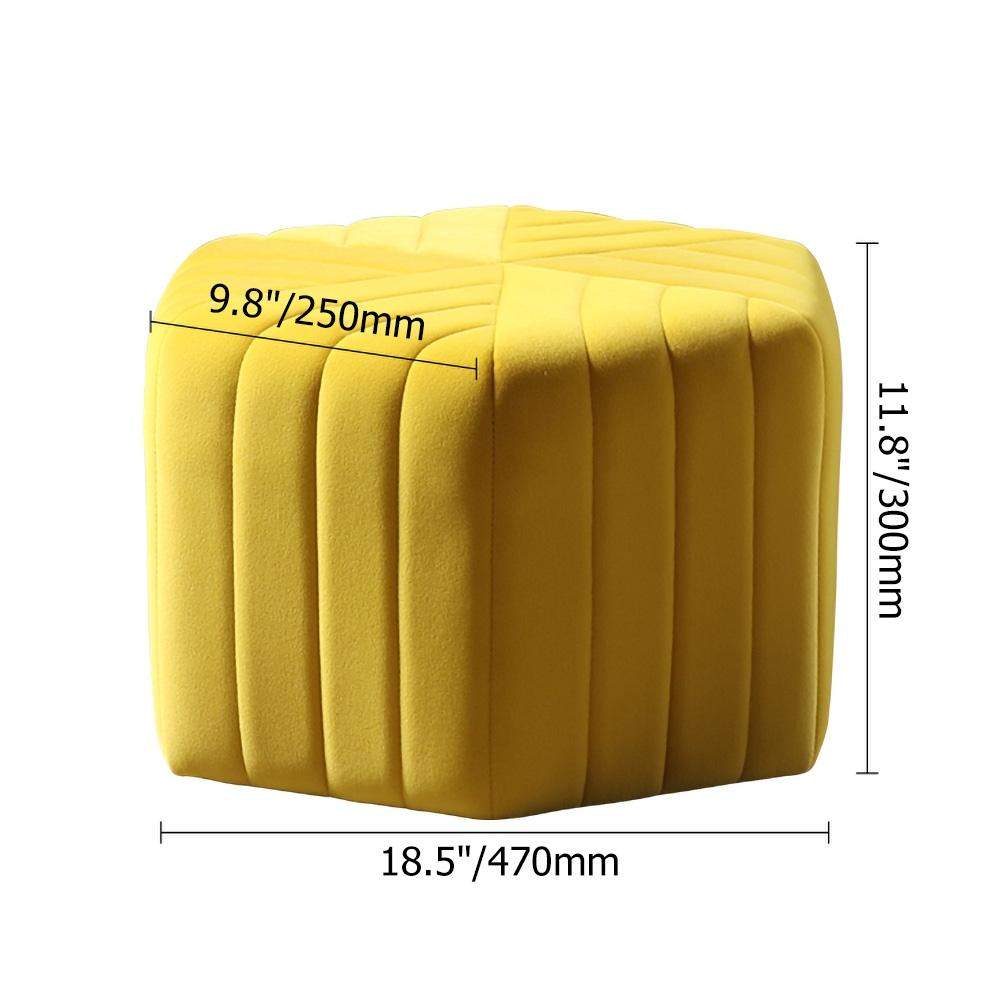 18.5" Wide Velvet Pouf Ottoman Hexagonal Ottoman in Orange-Richsoul-Furniture,Living Room Furniture,Ottomans & Benches