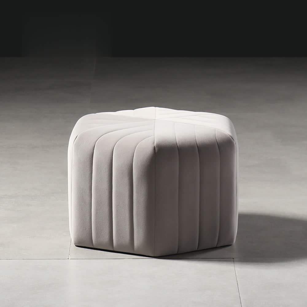 18.5" Wide Velvet Pouf Ottoman Hexagonal Ottoman in Orange-Richsoul-Furniture,Living Room Furniture,Ottomans & Benches