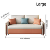 King Sleeper Sofa Upholstered Convertible Sofa White & Orange Leath-Aire-Richsoul-Daybeds,Furniture,Living Room Furniture