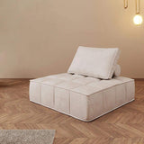 Beige Modular Armless Lounge Chair Leath-Aire Upholstered