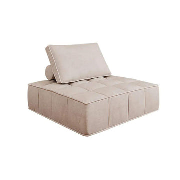 Beige Modular Armless Lounge Chair Leath-Aire Upholstered-Richsoul-Chairs & Recliners,Furniture,Living Room Furniture
