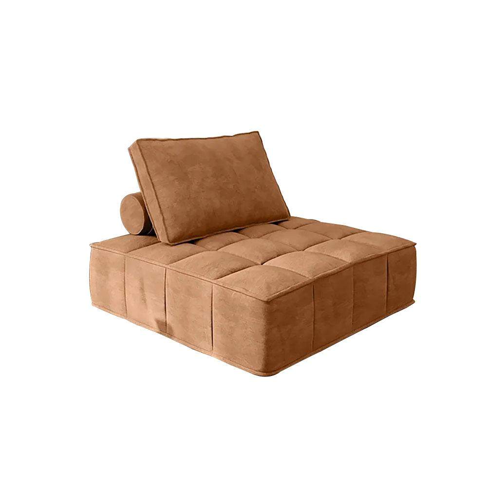 Beige Modular Armless Lounge Chair Leath-Aire Upholstered-Richsoul-Chairs & Recliners,Furniture,Living Room Furniture