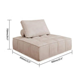 Beige Modular Armless Lounge Chair Leath-Aire Upholstered-Richsoul-Chairs & Recliners,Furniture,Living Room Furniture