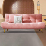 71" Pink Sleeper Sofa Bed Convertible Sofa Couch Velvet Upholstery-Richsoul-Daybeds,Furniture,Living Room Furniture