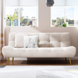71" Pink Sleeper Sofa Bed Convertible Sofa Couch Velvet Upholstery-Richsoul-Daybeds,Furniture,Living Room Furniture