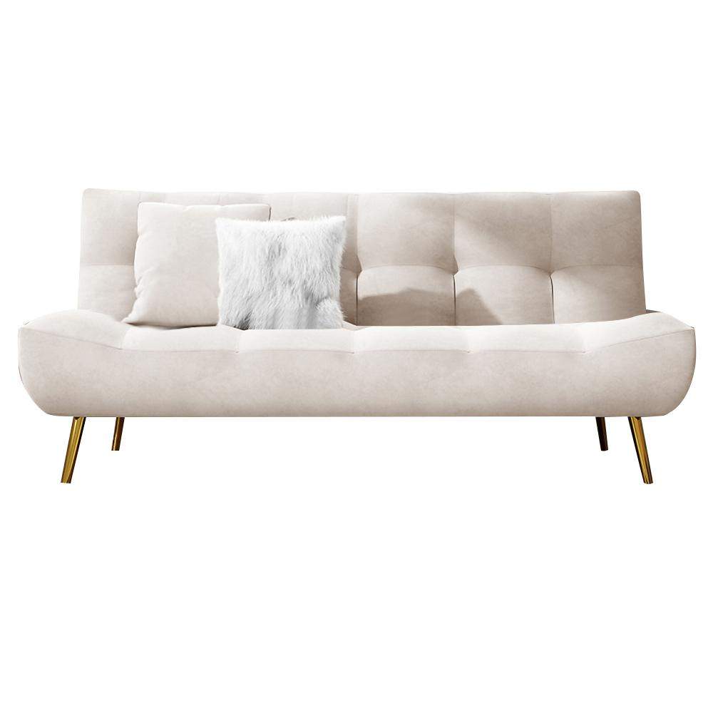 71" Pink Sleeper Sofa Bed Convertible Sofa Couch Velvet Upholstery-Richsoul-Daybeds,Furniture,Living Room Furniture