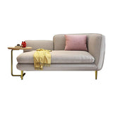 55" L-Shape Cotton & Linen Loveseat with C-Table Off-White Counch for Chaise Lounge-Richsoul-Furniture,Living Room Furniture,Sofas & Loveseats