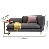 55" L-Shape Cotton & Linen Loveseat with C-Table Off-White Counch for Chaise Lounge-Richsoul-Furniture,Living Room Furniture,Sofas & Loveseats