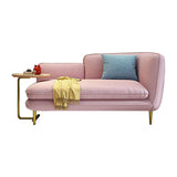 55" L-Shape Cotton & Linen Loveseat with C-Table Off-White Counch for Chaise Lounge-Richsoul-Furniture,Living Room Furniture,Sofas & Loveseats