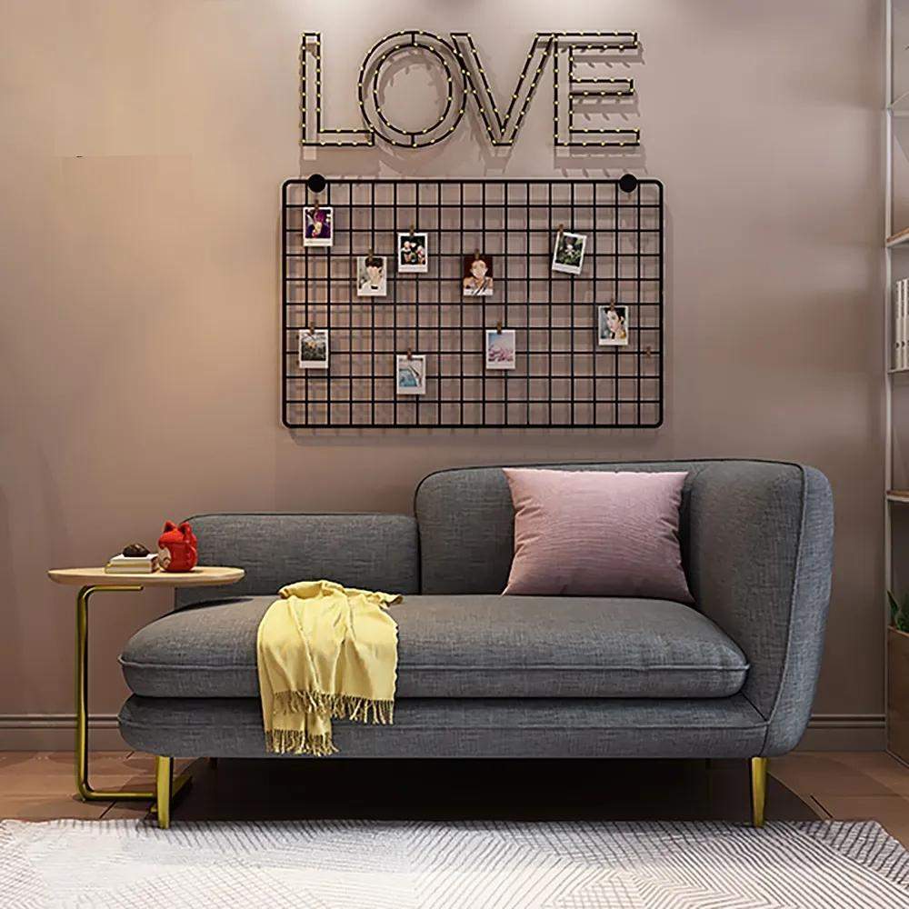 55" L-Shape Cotton & Linen Loveseat with C-Table Off-White Counch for Chaise Lounge-Richsoul-Furniture,Living Room Furniture,Sofas & Loveseats
