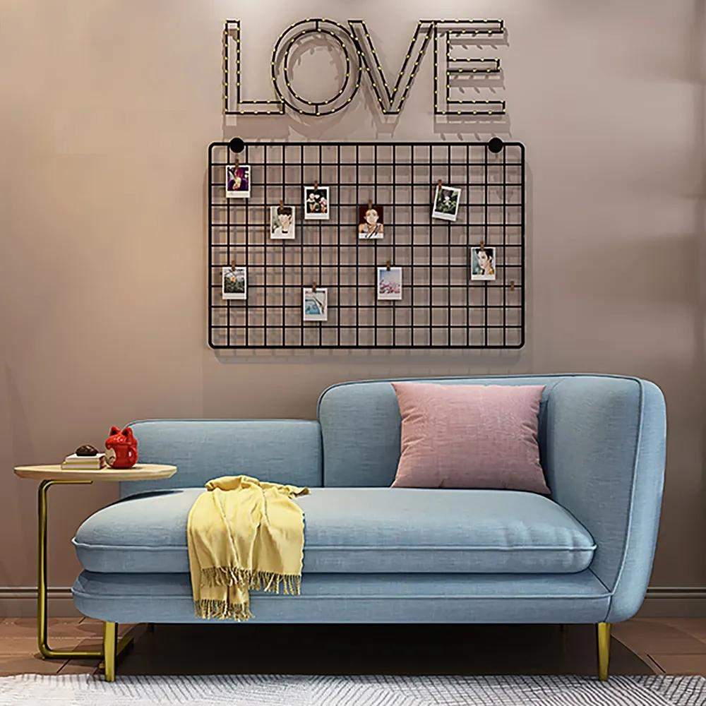 55" L-Shape Cotton & Linen Loveseat with C-Table Off-White Counch for Chaise Lounge-Richsoul-Furniture,Living Room Furniture,Sofas & Loveseats