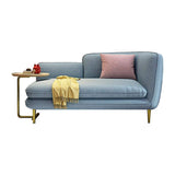 55" L-Shape Cotton & Linen Loveseat with C-Table Off-White Counch for Chaise Lounge-Richsoul-Furniture,Living Room Furniture,Sofas & Loveseats