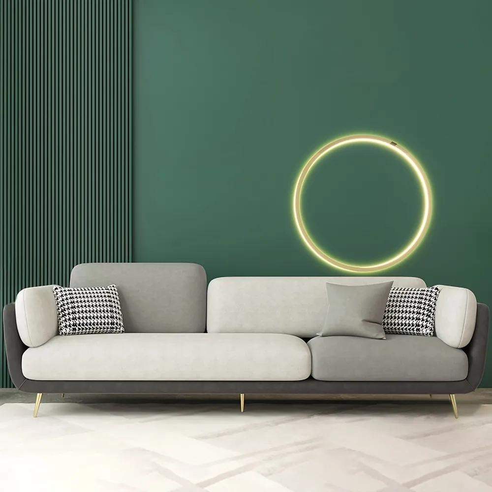 72.5" Gray Upholstered Sofa 3-Seaters Modern Gold Couch for Living Room in Small-Richsoul-Furniture,Living Room Furniture,Sofas & Loveseats