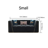 90.6" Modular Velvet Sofa Deep Gray Tufted Upholstery Modern Couch Floor Sofa in Large-Richsoul-Furniture,Living Room Furniture,Sofas & Loveseats