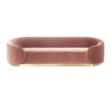 Pink 3-Seater Sofa Upholstered Velvet Sofa Pillows Included-Richsoul-Furniture,Living Room Furniture,Sofas & Loveseats