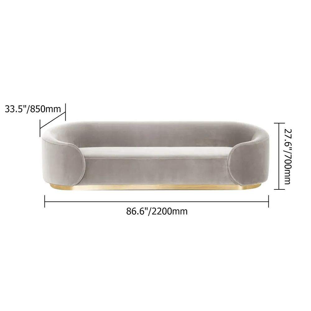 Pink 3-Seater Sofa Upholstered Velvet Sofa Pillows Included-Richsoul-Furniture,Living Room Furniture,Sofas & Loveseats