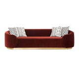 Pink 3-Seater Sofa Upholstered Velvet Sofa Pillows Included-Richsoul-Furniture,Living Room Furniture,Sofas & Loveseats