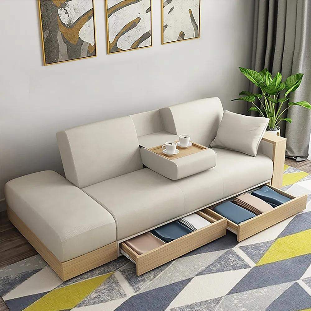 80.7" Gray Modern Full Sleeper Convertible Sofa with Storage-Richsoul-Daybeds,Furniture,Living Room Furniture